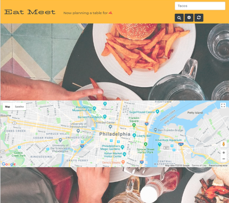 Screenshot of EatMeet App