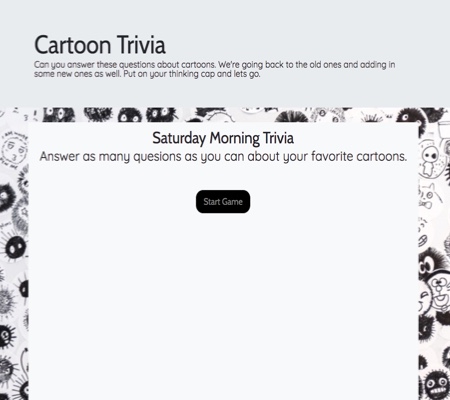 Screenshot of Cartoon Trivia Game